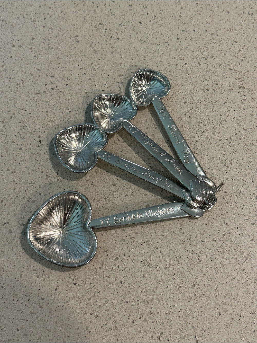 GANZ Silver Heart Measuring Spoon Set